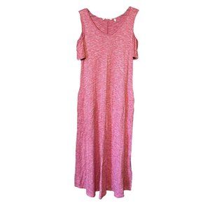 Soft Surroundings Woman's Pink Cold Shoulder Maxi Dress Size Medium
